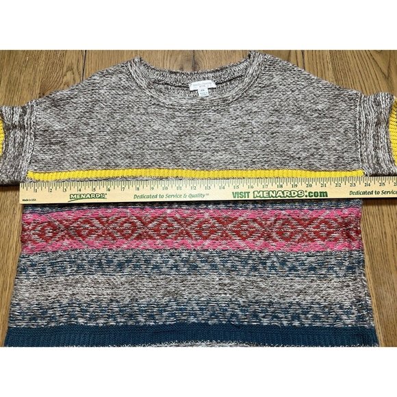 John Paul Richard Grey Striped Boatneck Sweater Boxy Size‎ PXL Acrylic - Picture 4 of 9